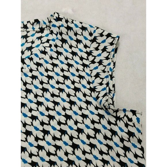 DKNY Womens Blouse Small White Printed Cap Sleeve - Picture 10 of 12